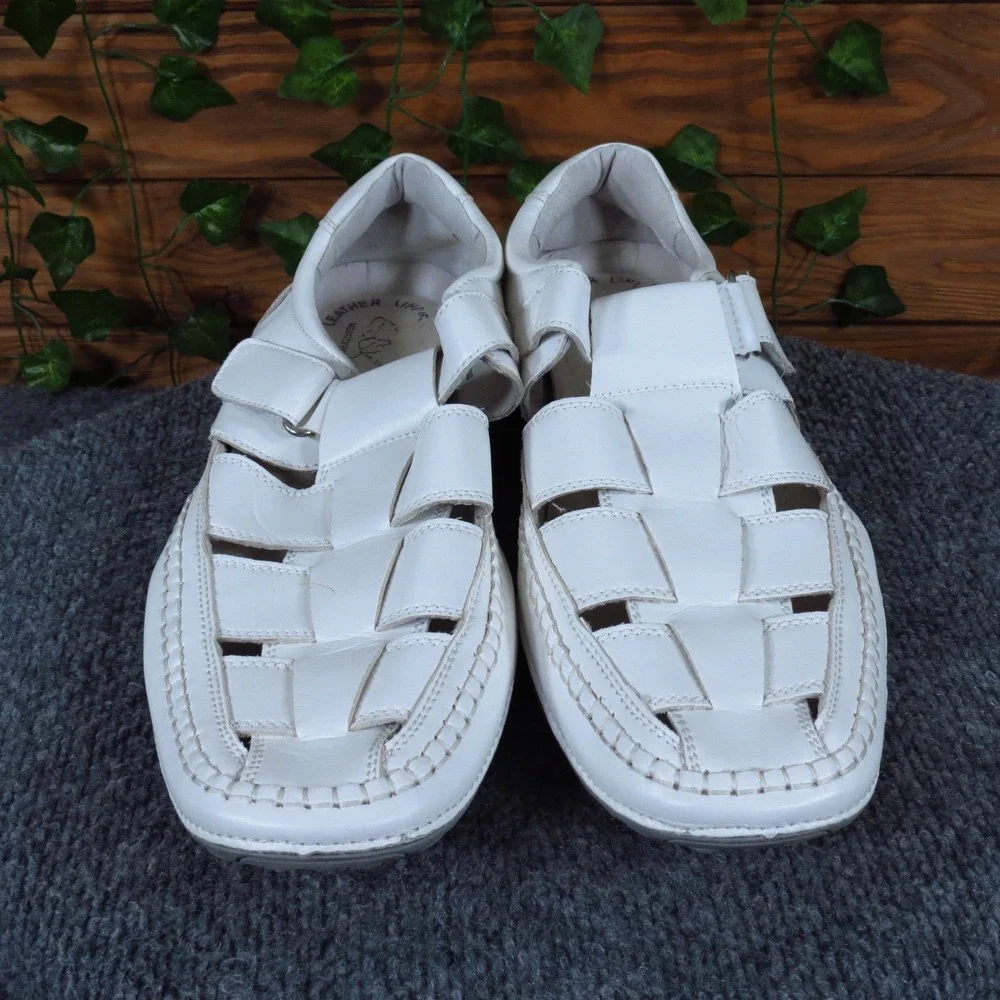 GBX‎ Sentaur Mens Fisherman Sandals Size 12 Casual Summer White Synthetic